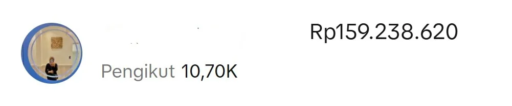 Papan peringkat affiliate TikTok Shop, peringkat 4: 10,70K pengikut, GMV Rp159.238.620