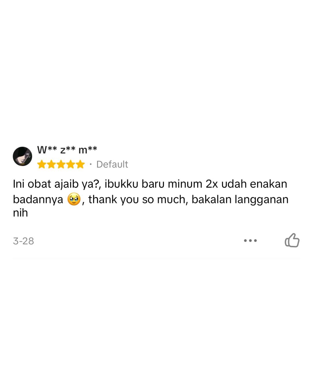 Testimoni UraZen dari pembeli 1