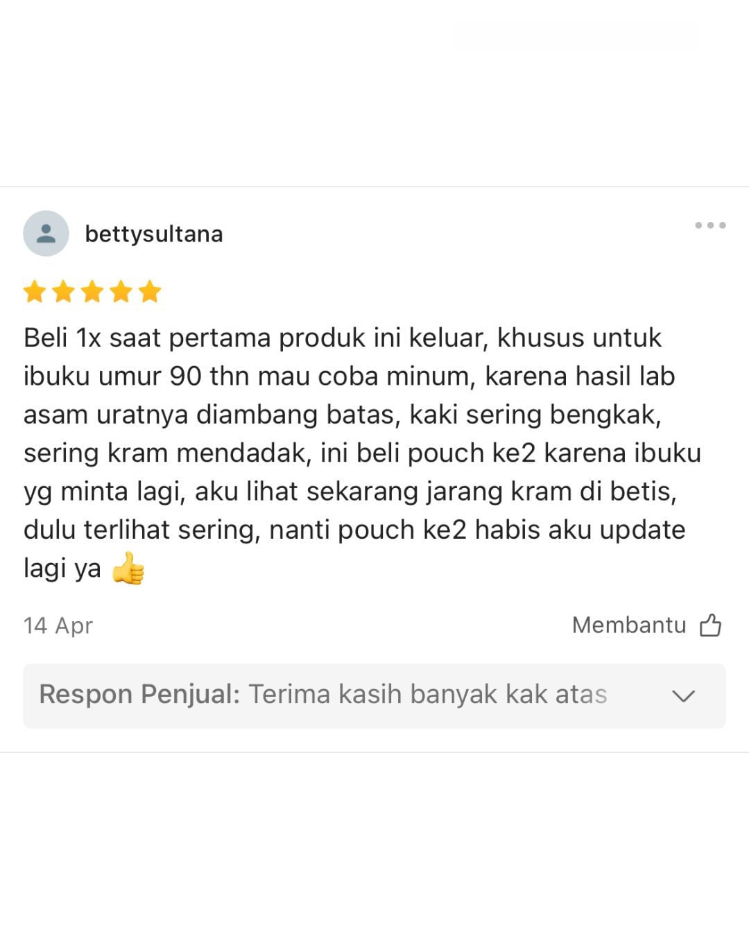 Testimoni UraZen dari pembeli 5
