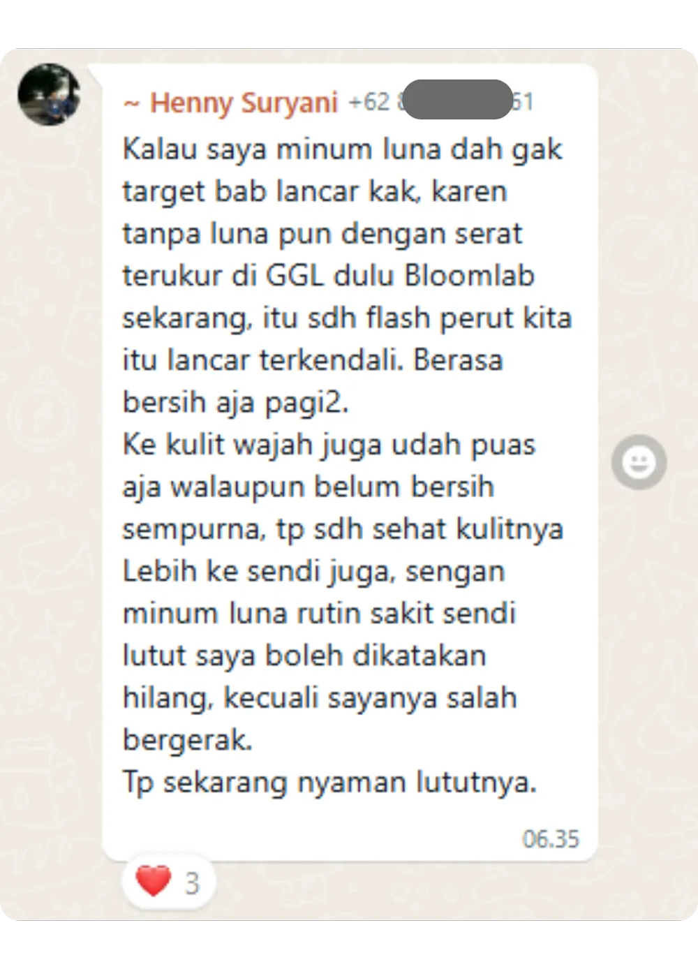 Screenshot chat pelanggan LunaBloom (1 dari 10)