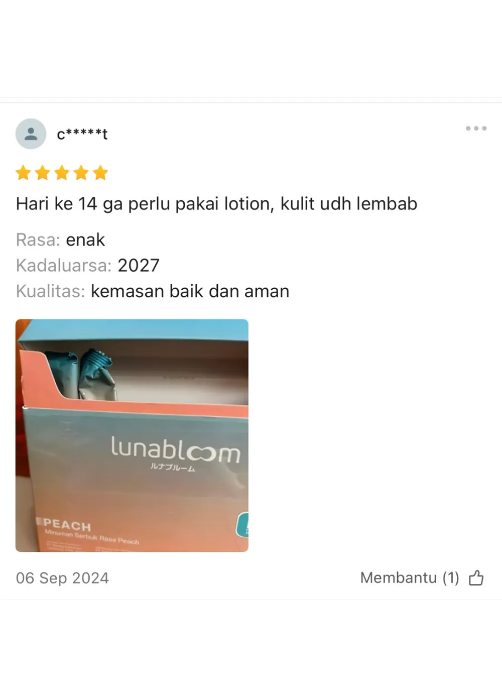 Screenshot chat pelanggan LunaBloom (10 dari 10)