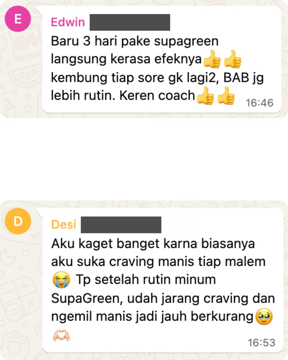 Screenshot chat pelanggan Supagreen (6 dari 6)