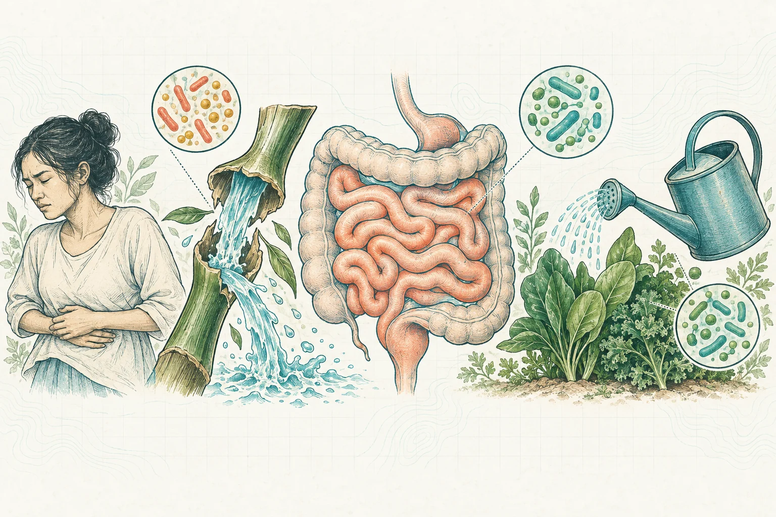 Ilustrasi plat spesimen BloomLab: jangan terjebak pencahar akan merusak kesehatanmu dan hubungannya dengan kesehatan usus