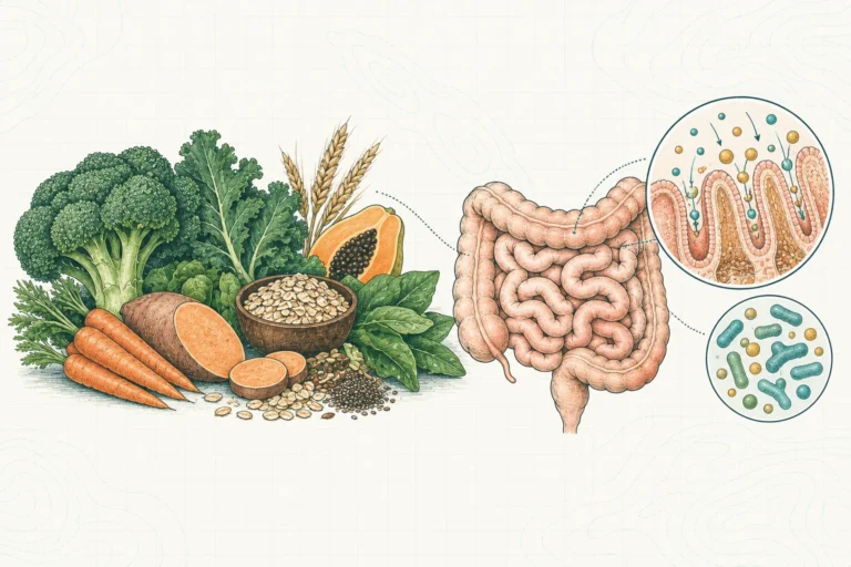 Ilustrasi plat spesimen BloomLab: peran serat bagi kesehatan usus dan penyerapan nutrisi yang optimal dan hubungannya dengan kesehatan usus