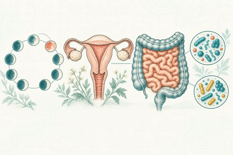 Ilustrasi plat spesimen BloomLab: kenapa haid tidak teratur coba cek usus dulu dan hubungannya dengan kesehatan usus