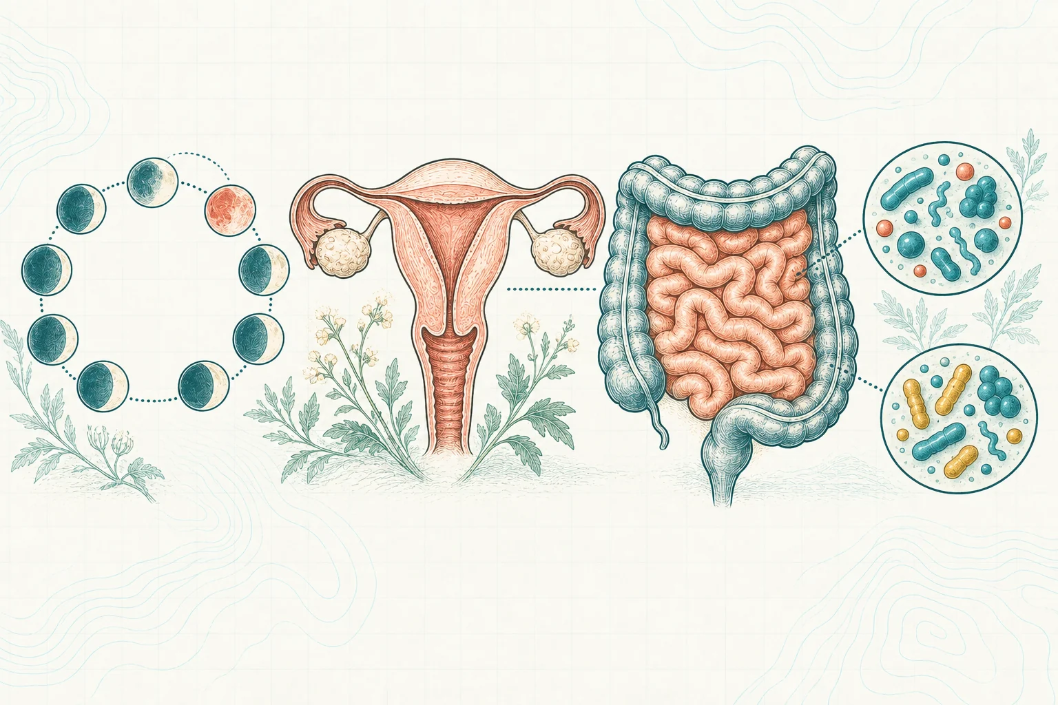 Ilustrasi plat spesimen BloomLab: kenapa haid tidak teratur coba cek usus dulu dan hubungannya dengan kesehatan usus