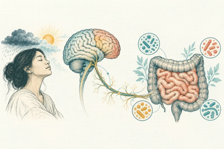 Ilustrasi plat spesimen BloomLab: perasaan cemas dan sedih terus cek mikrobiom usus dulu dan hubungannya dengan kesehatan usus