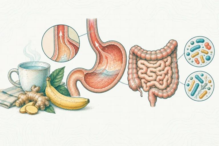 Ilustrasi plat spesimen BloomLab: kenapa asam lambung sering naik cek usus dulu dan hubungannya dengan kesehatan usus