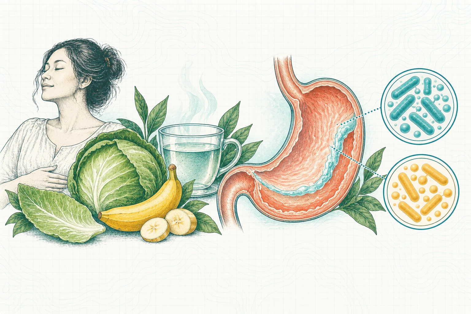 Ilustrasi plat spesimen BloomLab: maag kronis 5 langkah penting sembuhkan dari akar dan hubungannya dengan kesehatan usus