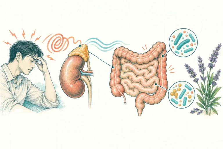 Ilustrasi plat spesimen BloomLab: hormon kortisol 5 bahaya stres berlebihan bagi usus dan hubungannya dengan kesehatan usus