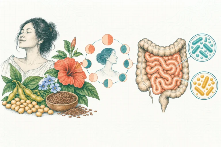 Ilustrasi plat spesimen BloomLab: menopause 7 cara alami atasi gejala lewat usus dan hubungannya dengan kesehatan usus