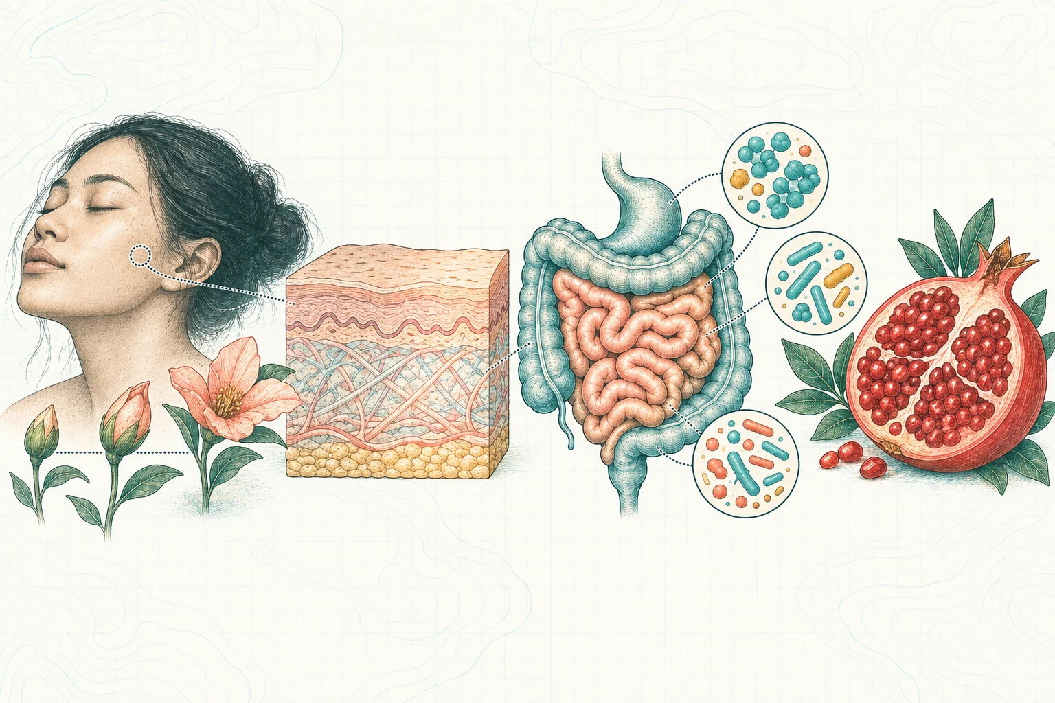 Ilustrasi plat spesimen BloomLab: penuaan dini 5 rahasia anti-aging dari dalam usus dan hubungannya dengan kesehatan usus