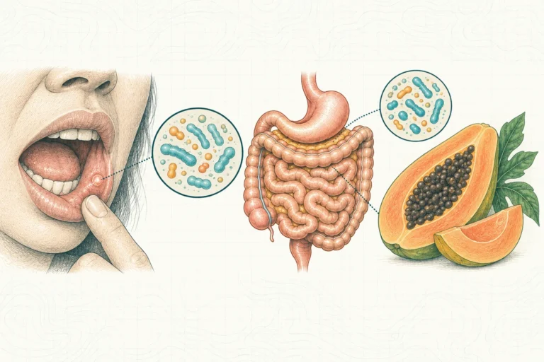 Ilustrasi plat spesimen BloomLab: sariawan 5 fakta hubungannya dengan bakteri usus dan hubungannya dengan kesehatan usus