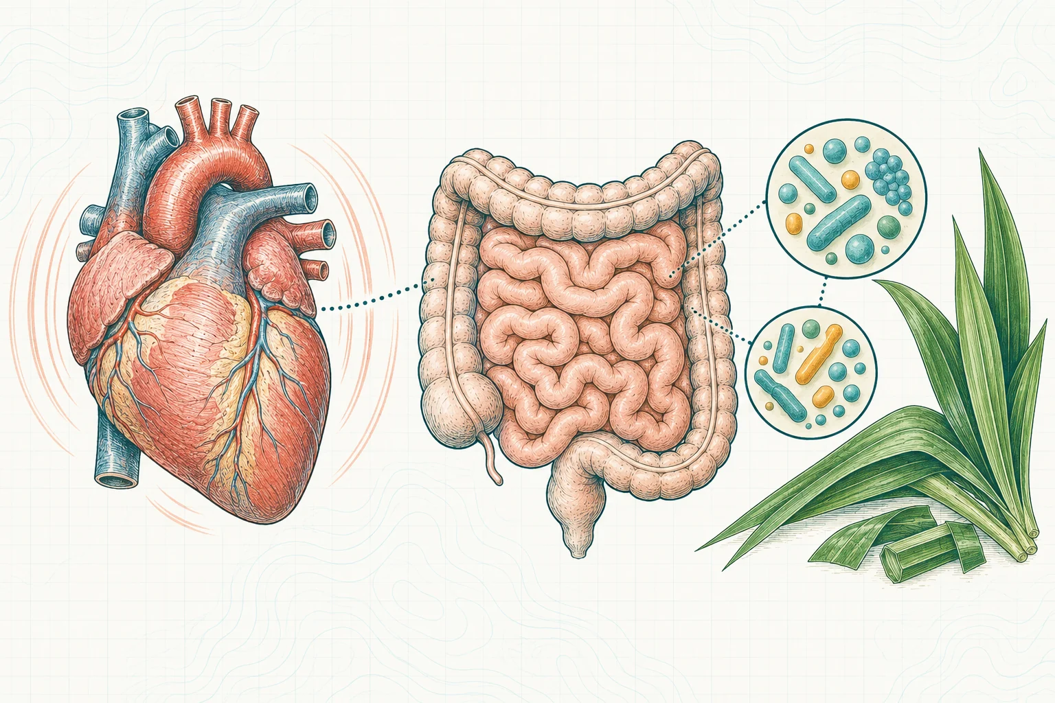Ilustrasi plat spesimen BloomLab: jantung berdebar 5 hubungan penting dengan usus dan hubungannya dengan kesehatan usus
