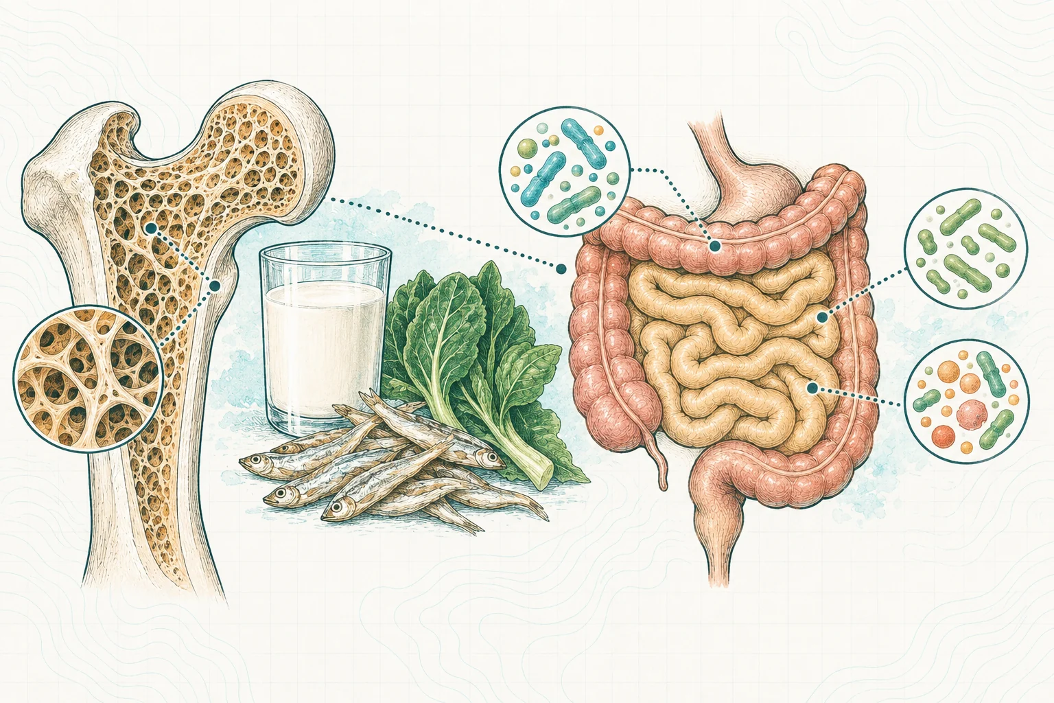 Ilustrasi plat spesimen BloomLab: tulang keropos 5 hubungan dengan kesehatan usus dan hubungannya dengan kesehatan usus