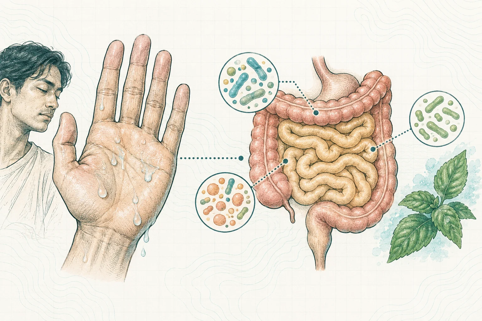 Ilustrasi plat spesimen BloomLab: tangan berkeringat 5 hubungan dengan kesehatan usus dan hubungannya dengan kesehatan usus