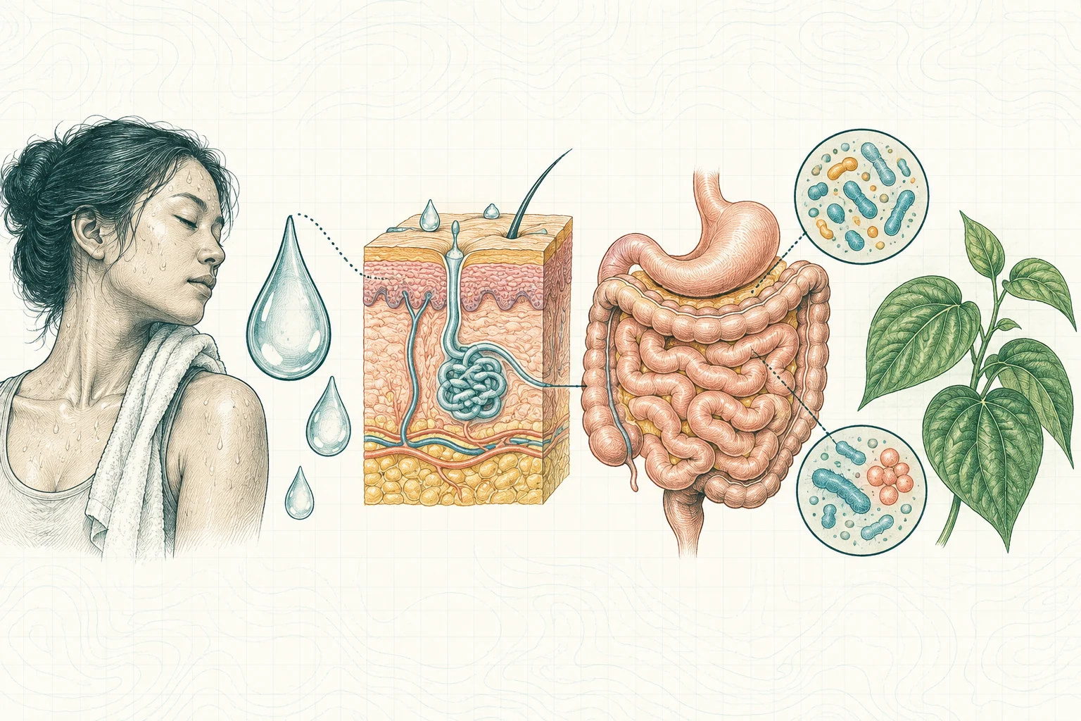 Ilustrasi plat spesimen BloomLab: keringat berlebihan 5 fakta dari bakteri usus dan hubungannya dengan kesehatan usus