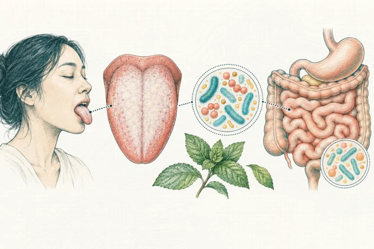 Ilustrasi plat spesimen BloomLab: lidah putih 5 penyebab dari usus yang wajib diketahui dan hubungannya dengan kesehatan usus