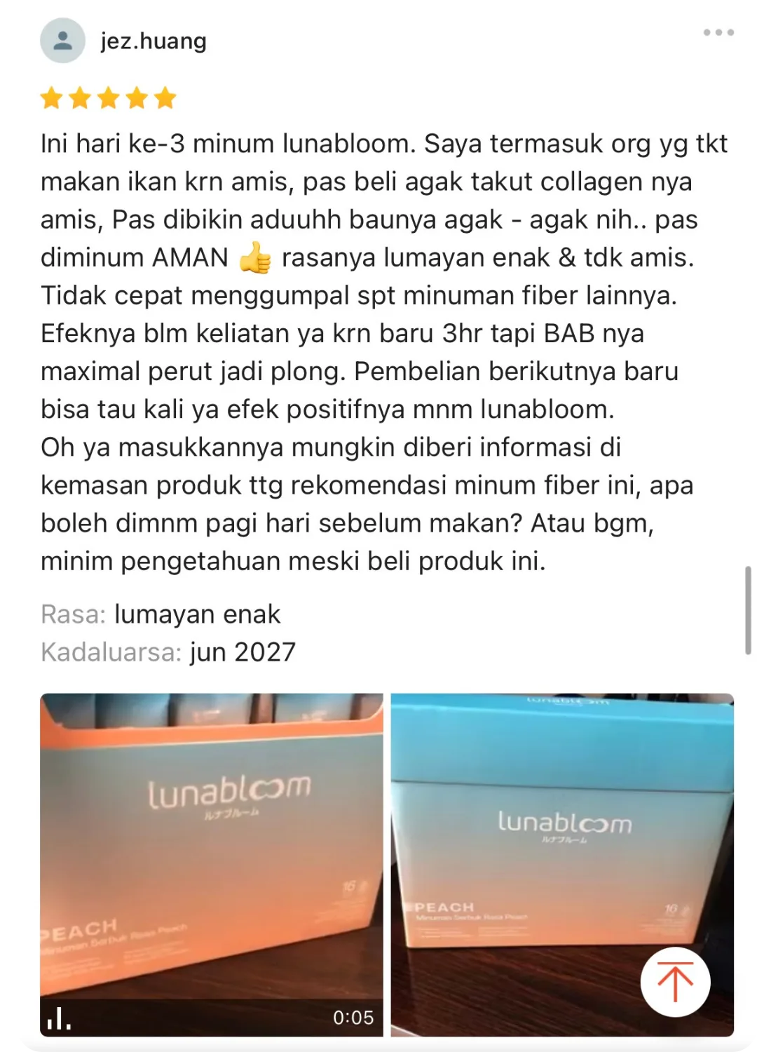 Testimoni BloomLab - kembung hilang dalam 2 minggu