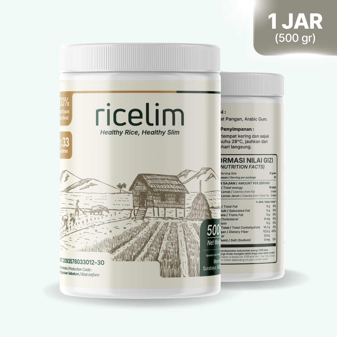 Ricelim 1 Jar 500gr serat nasi untuk keluarga