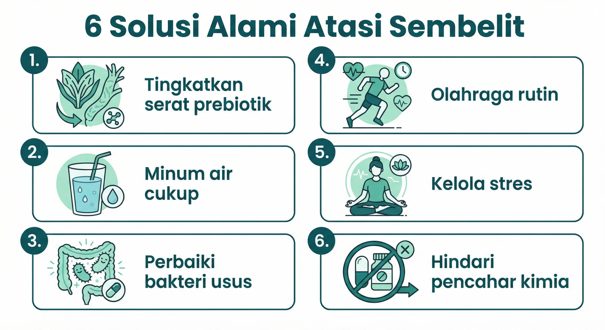 Infografik sembelit dan hubungan bakteri usus