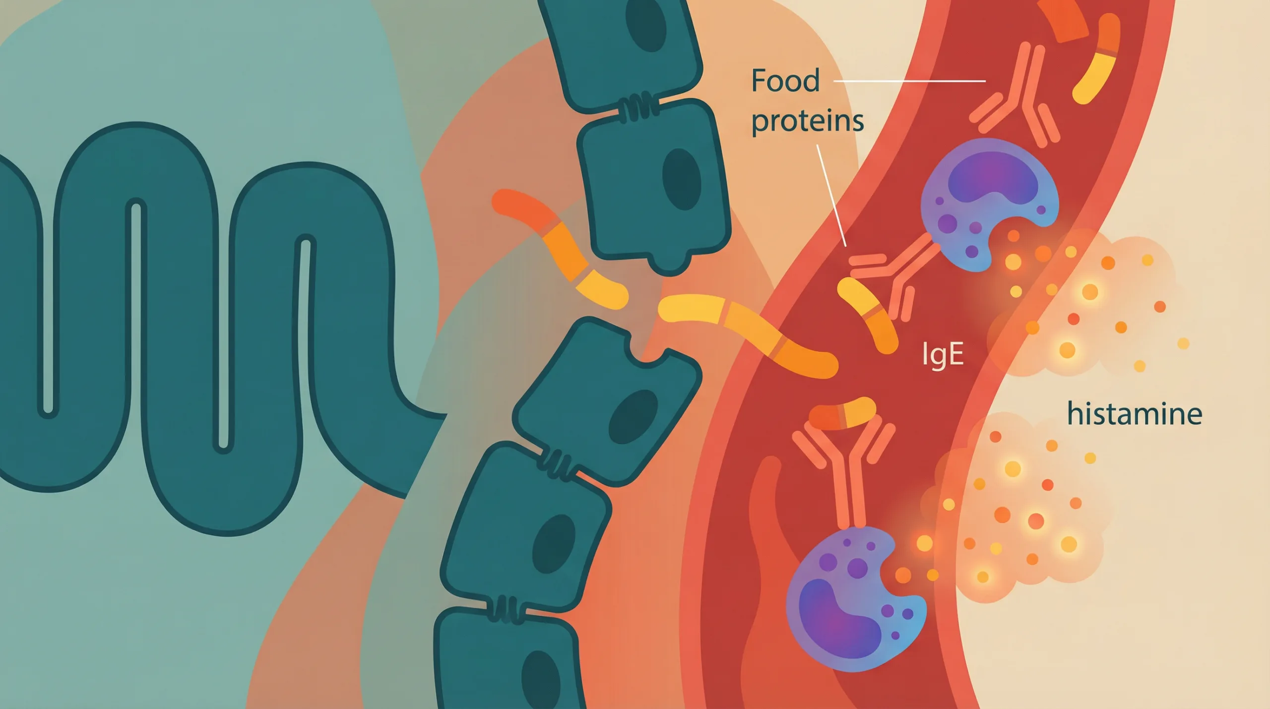 Ilustrasi alergi makanan - kesehatan usus