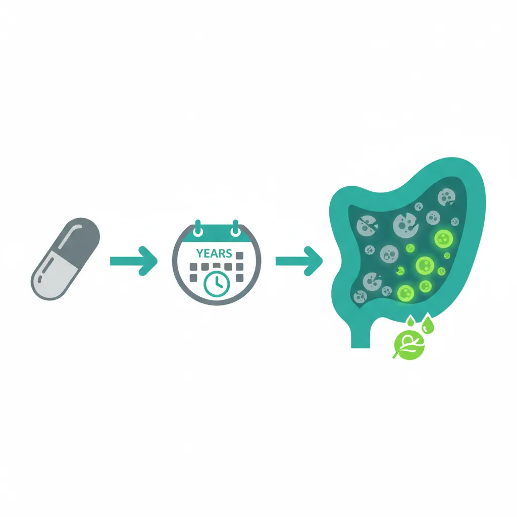 Infografik perut sensitif setelah obat dan microbiome