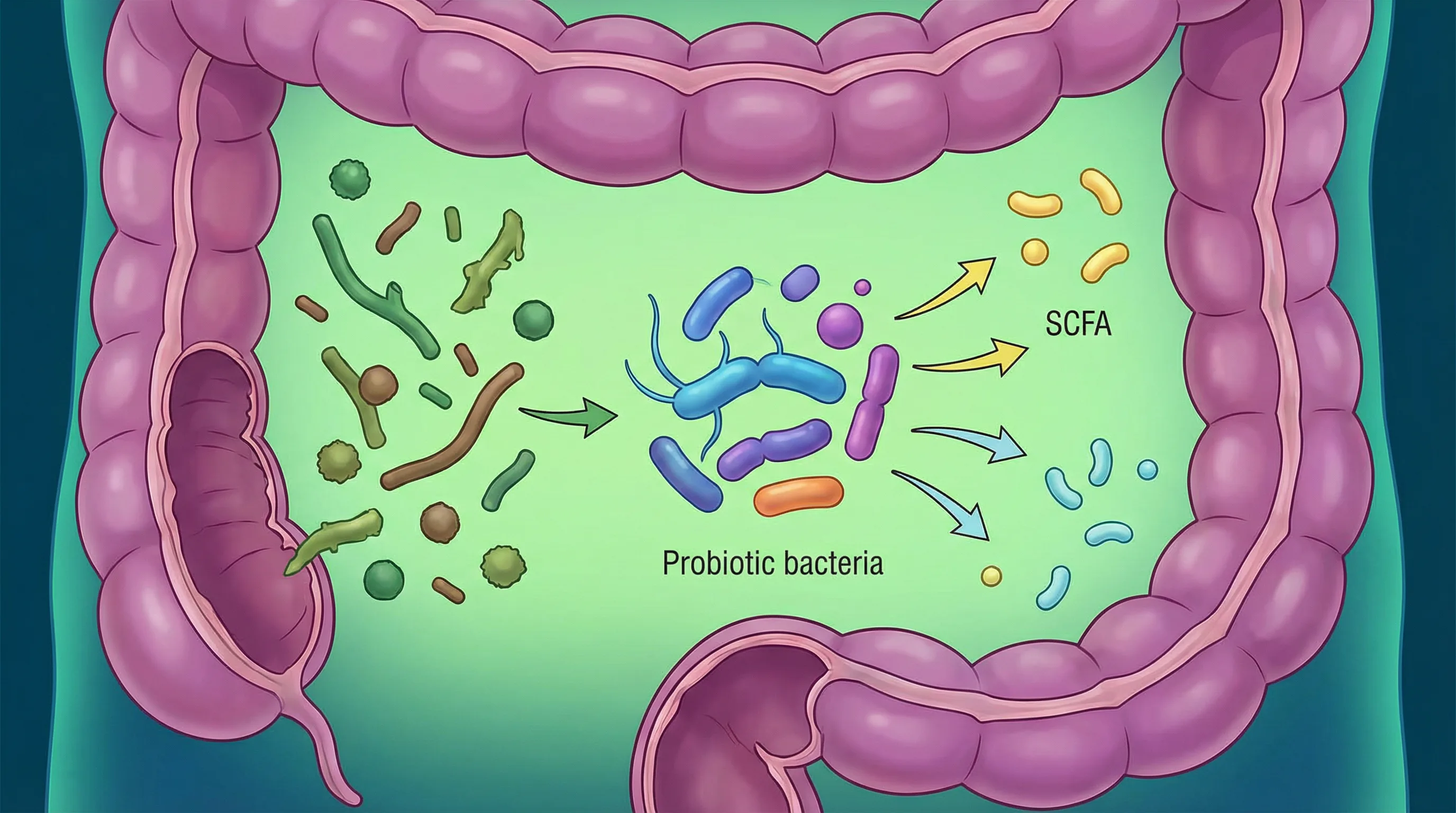 Prebiotik dan probiotik bekerja dalam usus