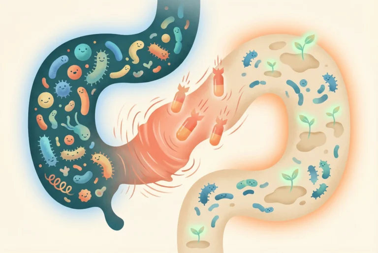 Ilustrasi dampak antibiotik pada mikrobioma usus