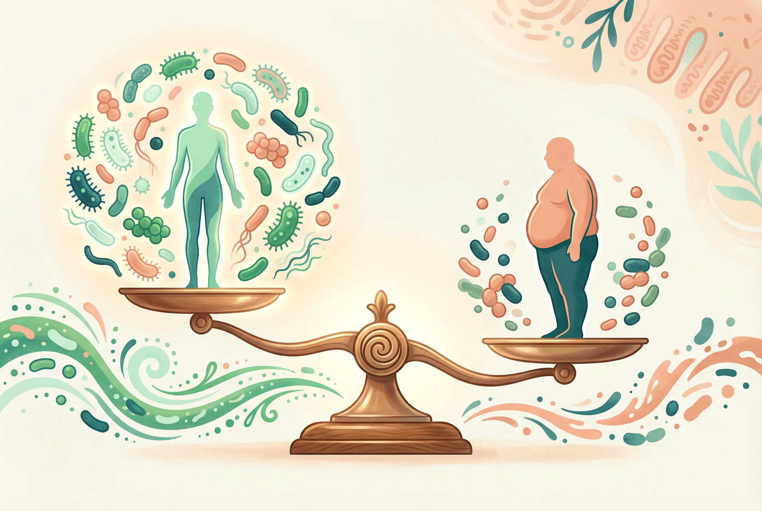 Ilustrasi obesitas dan keseimbangan bakteri usus
