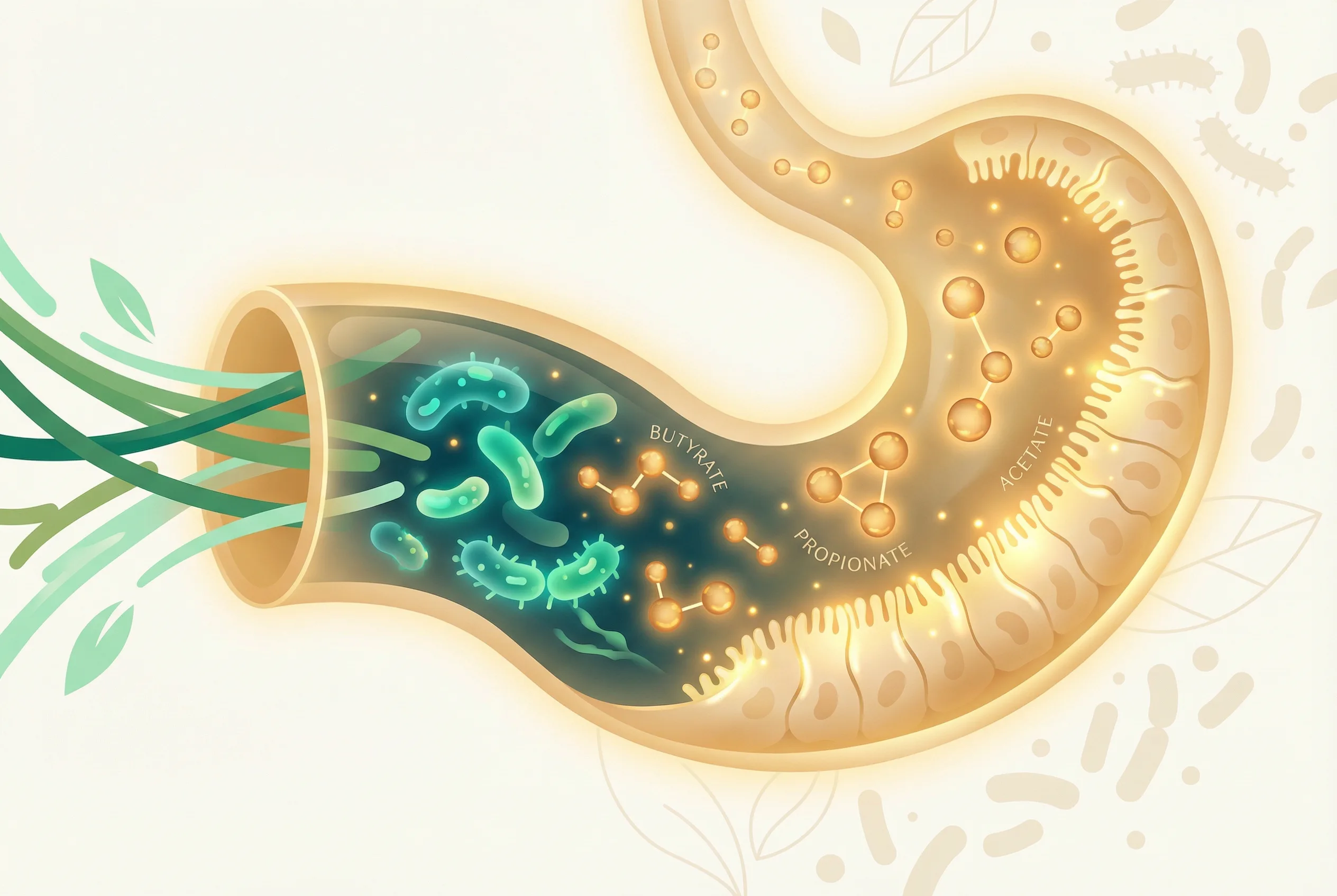 Ilustrasi SCFA short chain fatty acids rahasia usus sehat