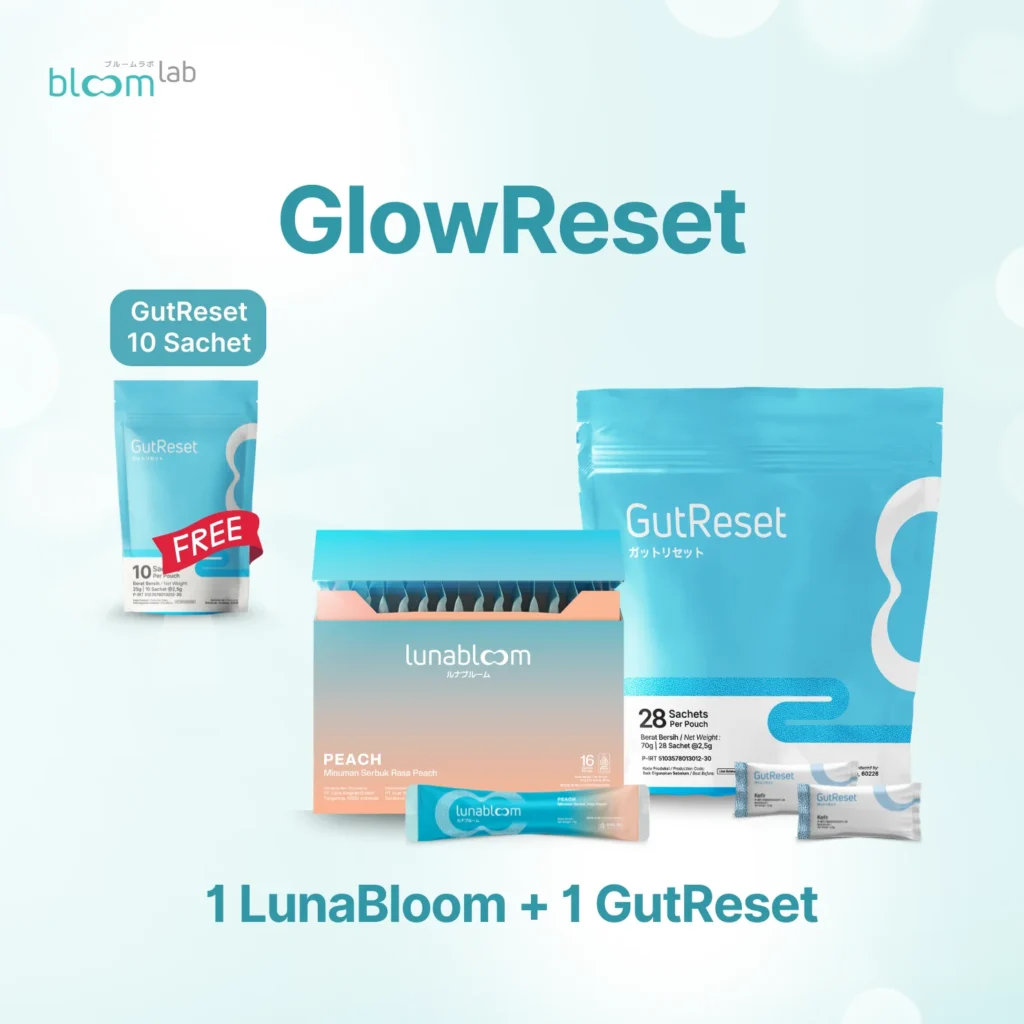 GlowReset paket, komposisi LunaBloom dan GutReset