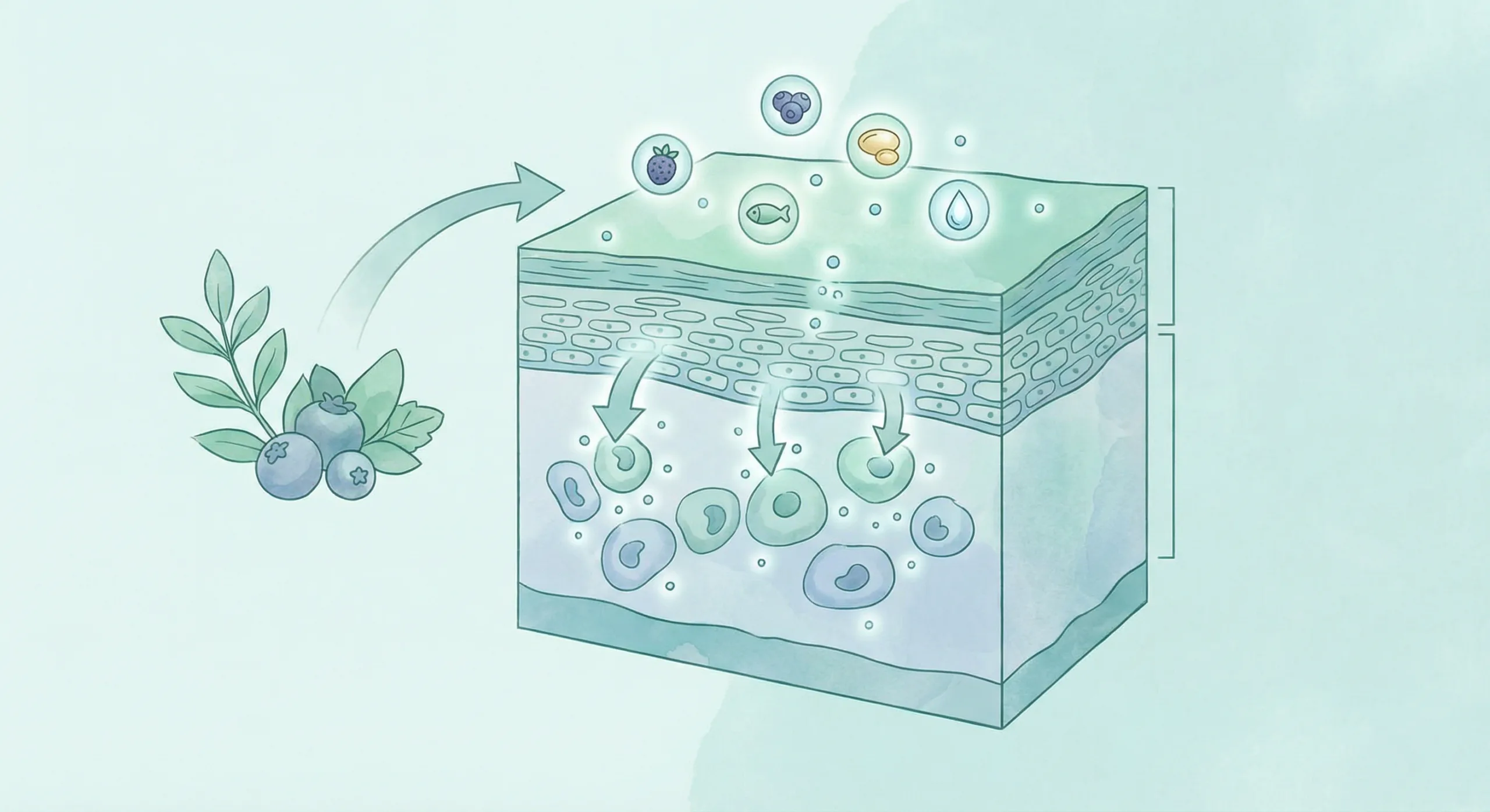 Ilustrasi kulit kusam - kesehatan usus