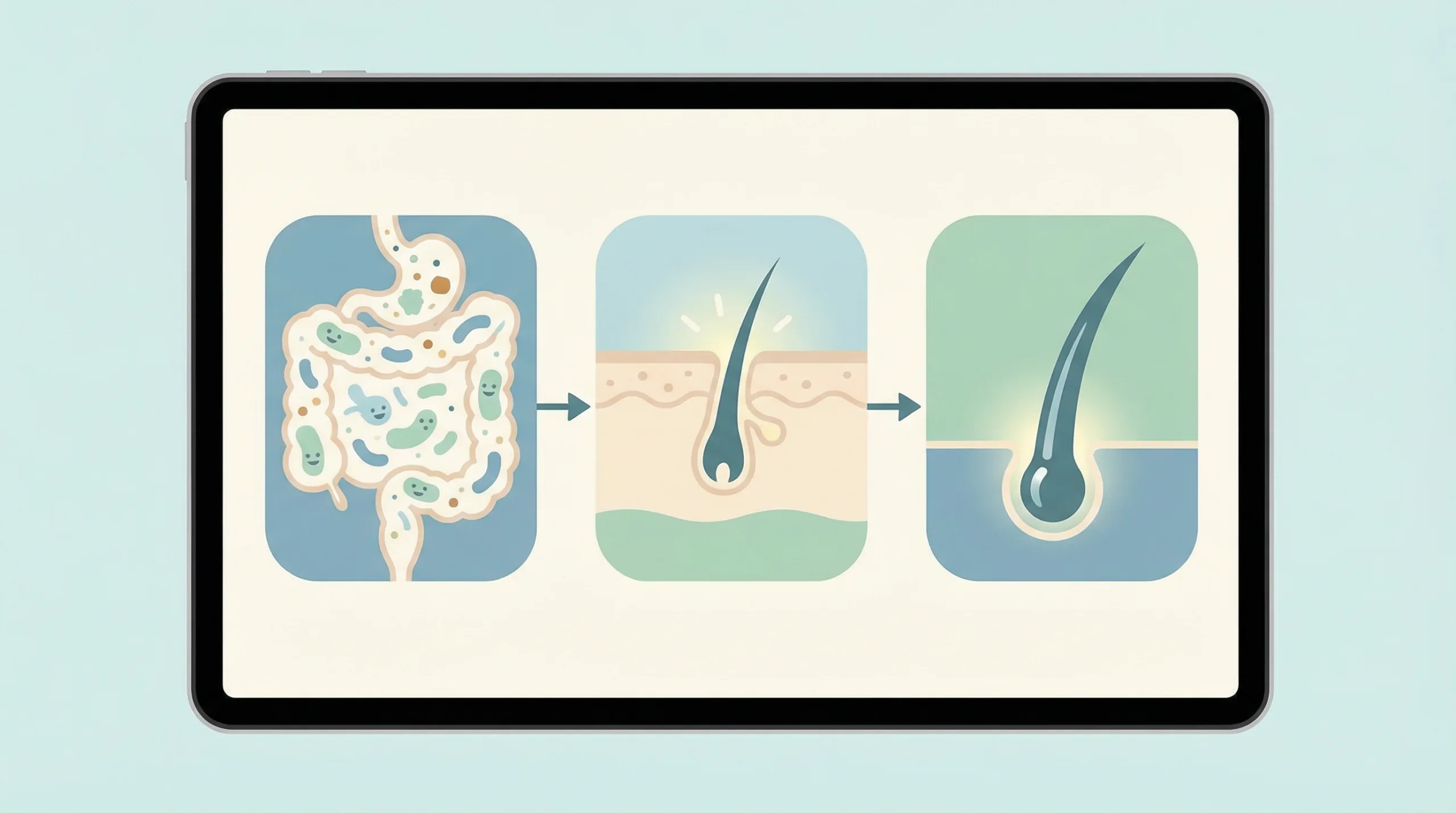 Ilustrasi rambut kering - kesehatan usus