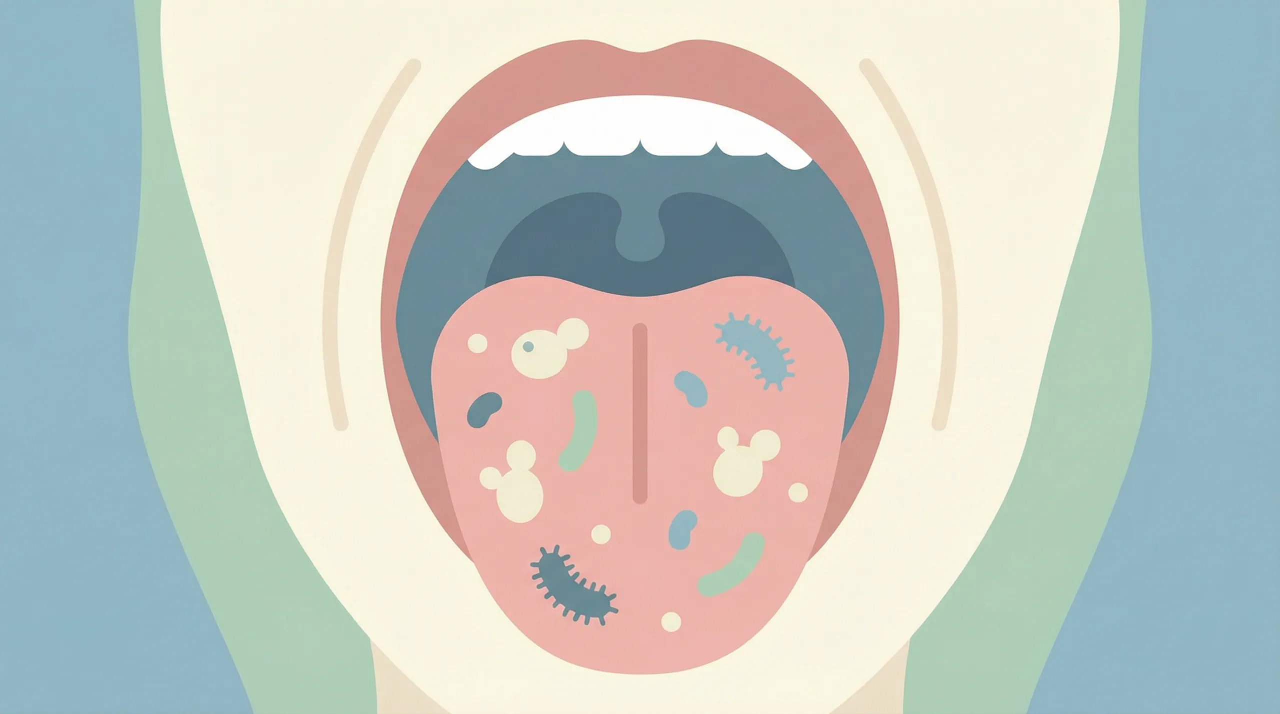 Ilustrasi lidah putih - kesehatan usus