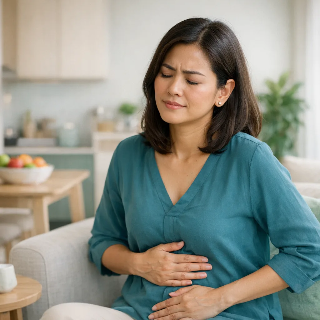 perut terasa penuh - kesehatan usus dan bakteri mikrobiom