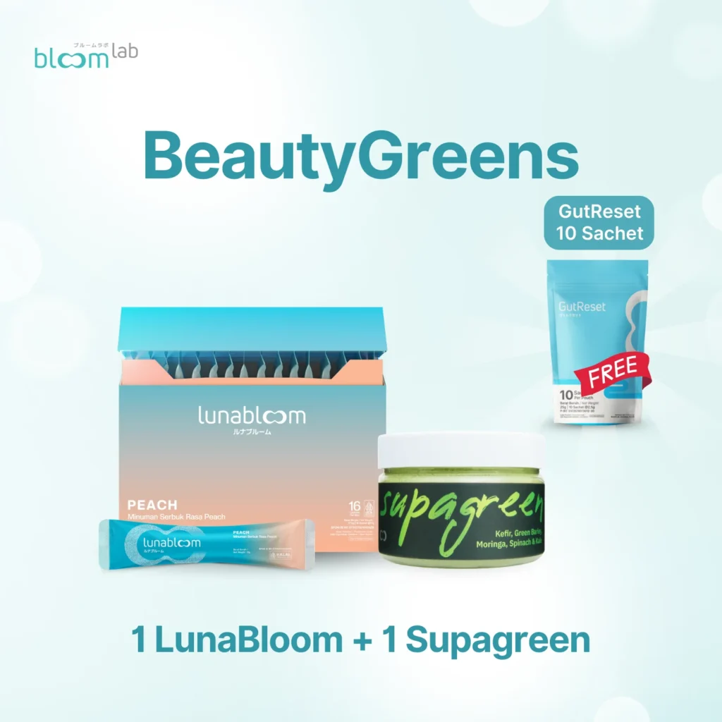 BeautyGreens paket, komposisi LunaBloom dan Supagreen